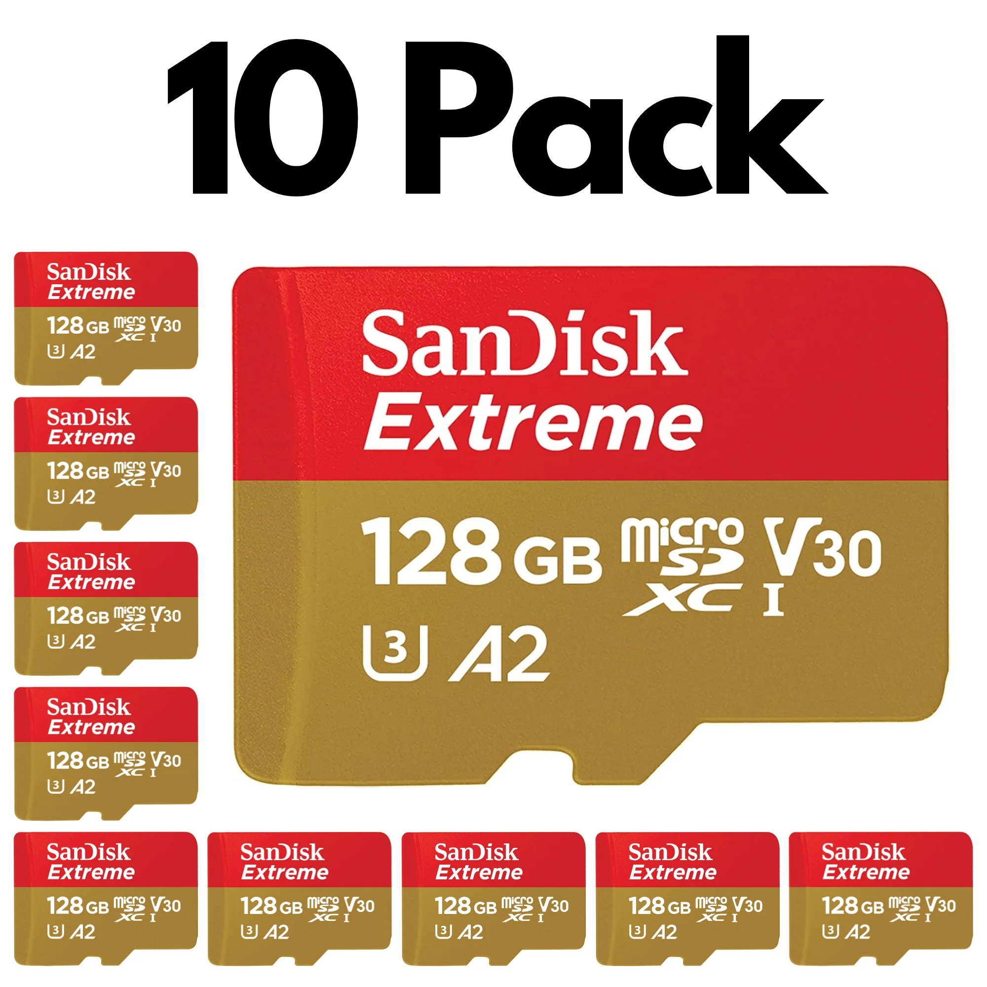 10 Pack SanDisk Extreme microSDXC UHS-I Memory Card with SD Adapter β U3, A2, C10, 4K UHD - Image 11