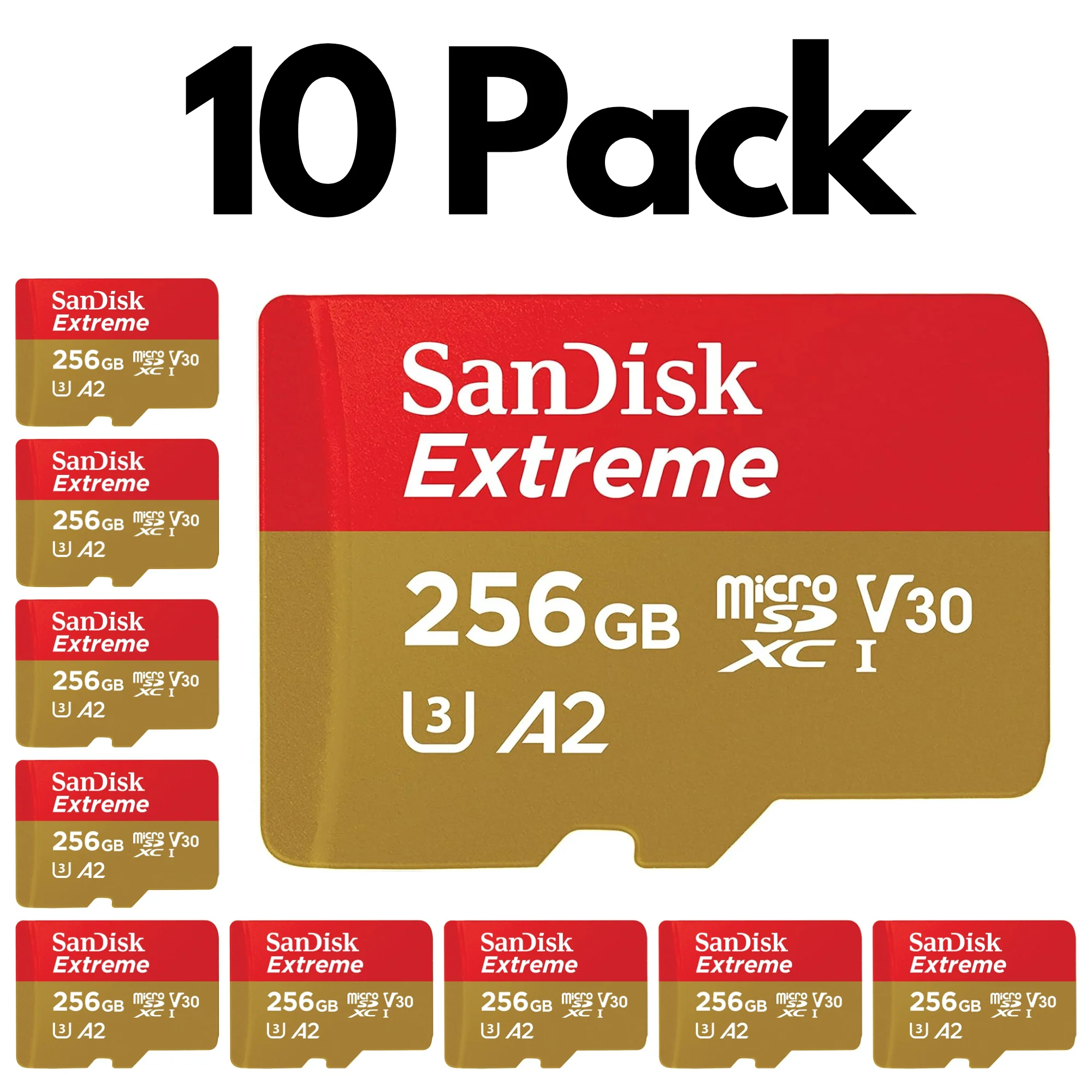 10 Pack SanDisk Extreme microSDXC UHS-I Memory Card with SD Adapter β U3, A2, C10, 4K UHD - Image 16