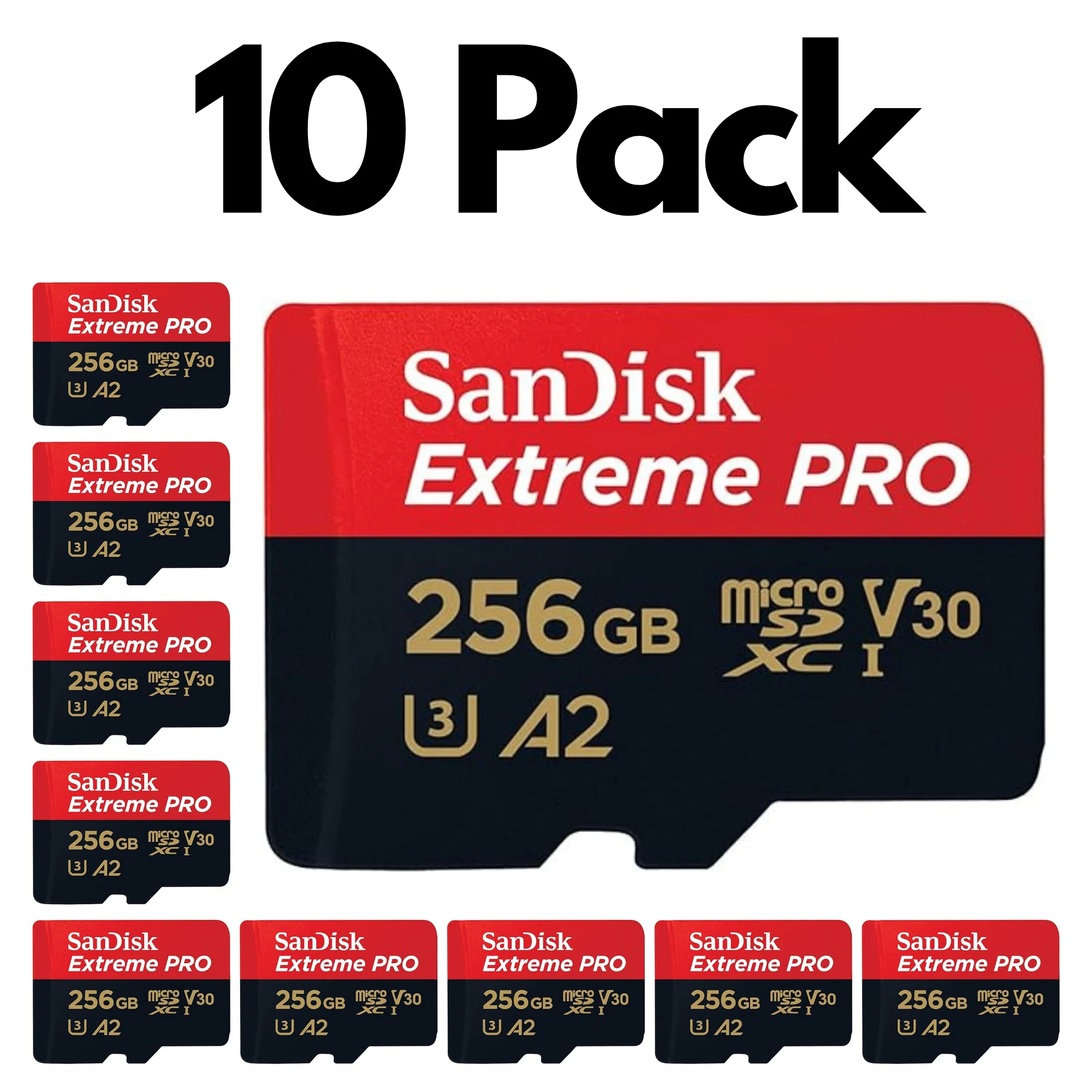 10 Pack SanDisk Extreme PRO microSDXC UHS-I Memory Card with SD Adapter – U3, A2, C10, 4K UHD - Image 11