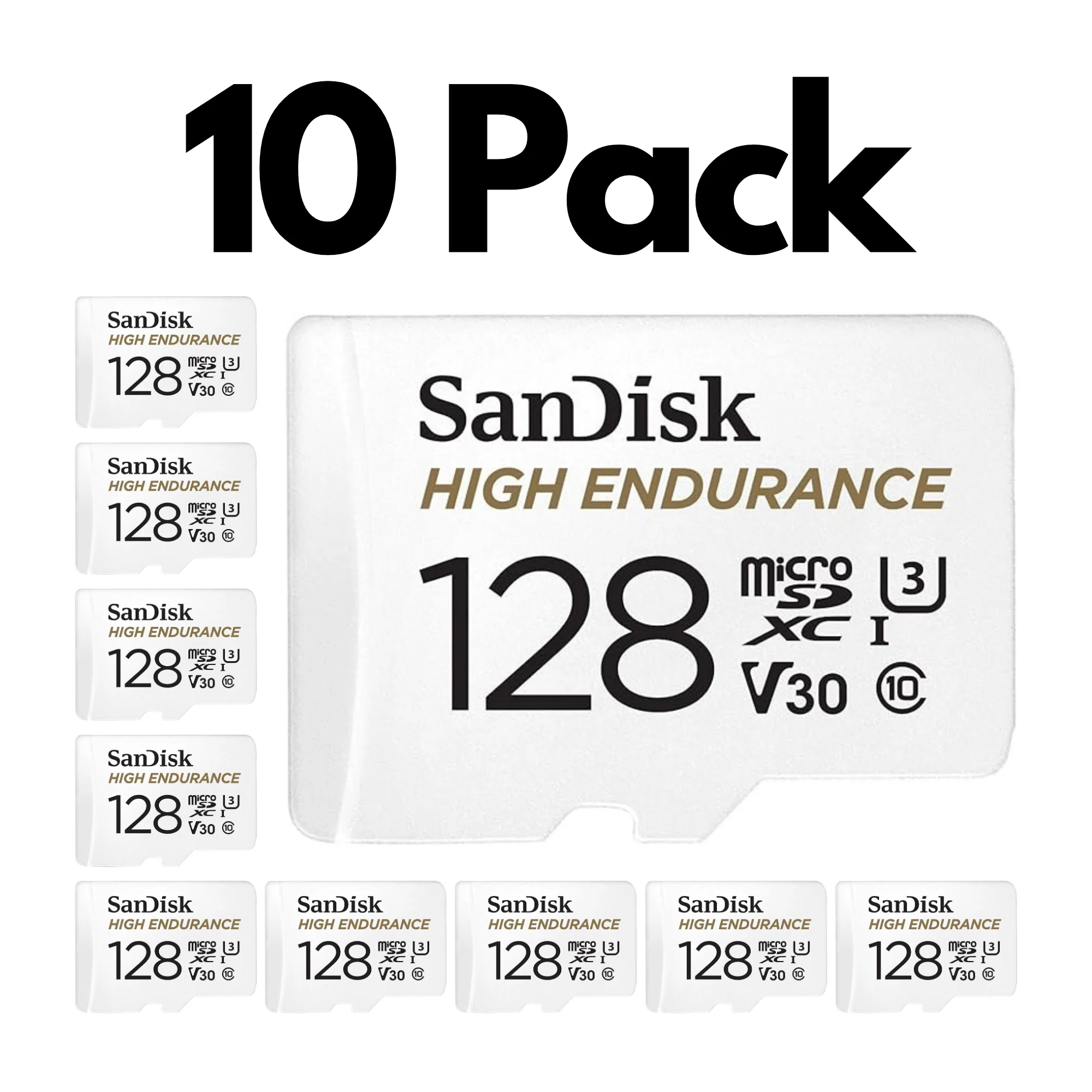 10 Pack SanDisk High Endurance Video microSDXC UHS-I Memory Card with SD Adapter – U3, C10, V30 - Image 6