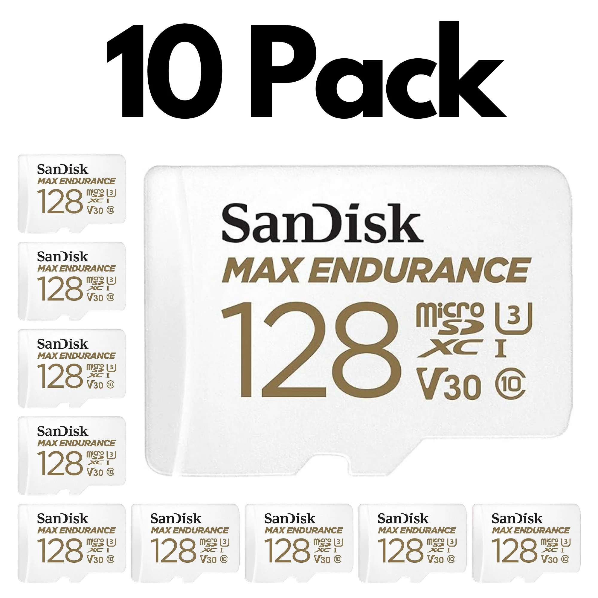 10 Pack SanDisk MAX Endurance microSDXC UHS-I Memory Card with SD Adapter – U3, C10, V30 - Image 3
