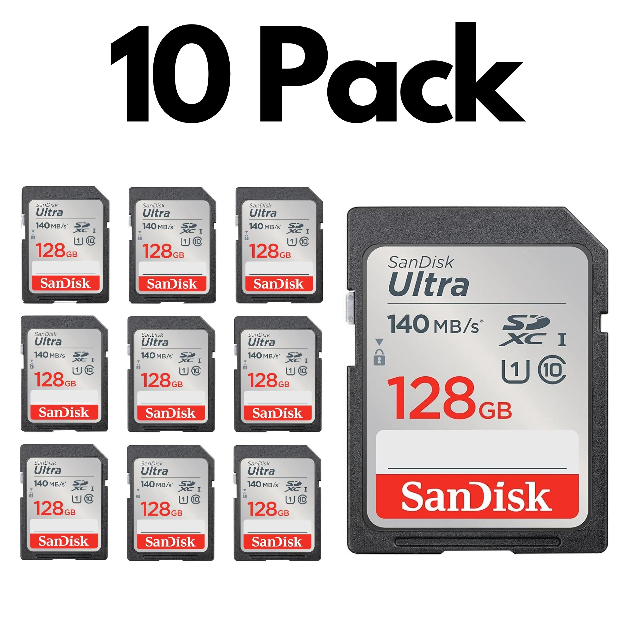 10 Pack SanDisk Ultra SDXC UHS-I SD Memory Card – C10, U1, Full HD Video Compatible - Image 10