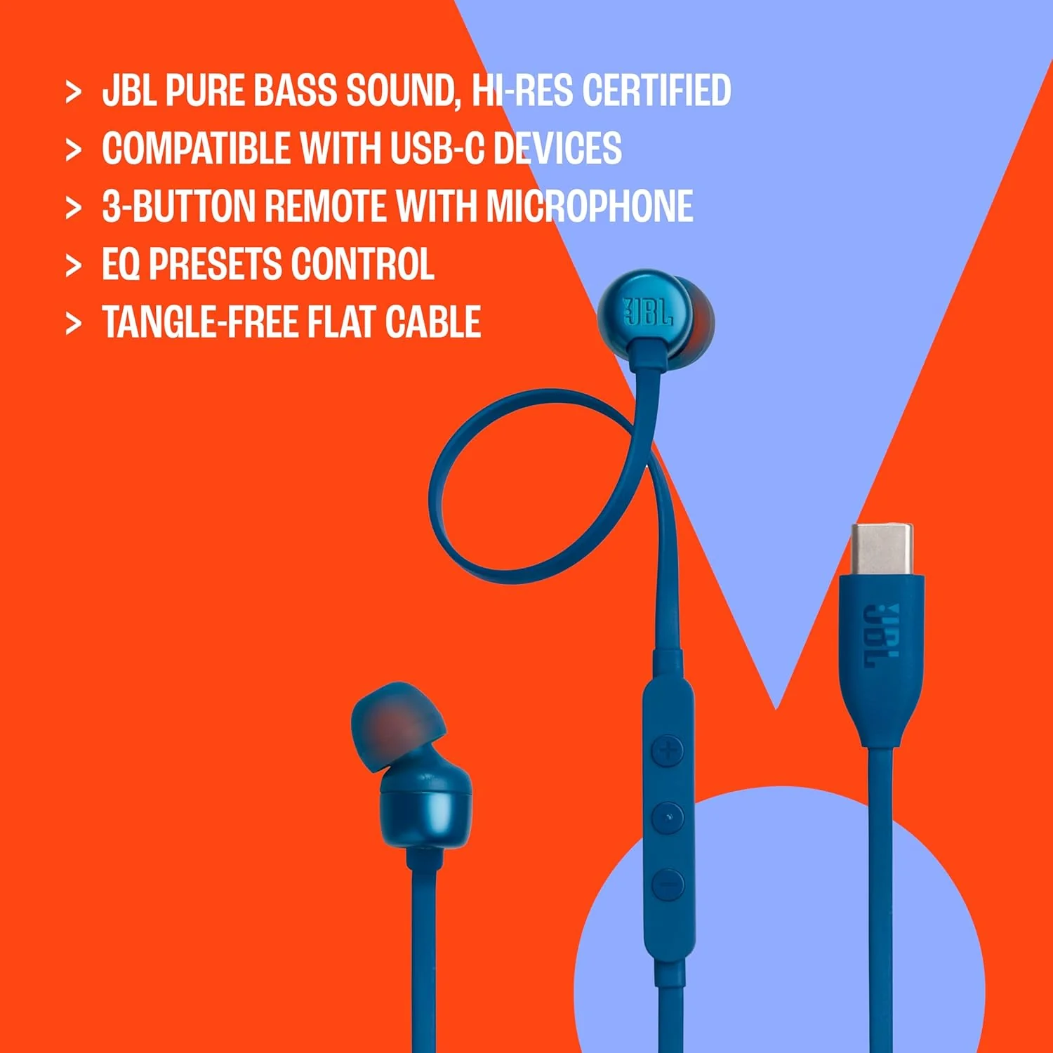 JBL Tune 310C USB-C Wired In-Ear, Headphones - Image 3