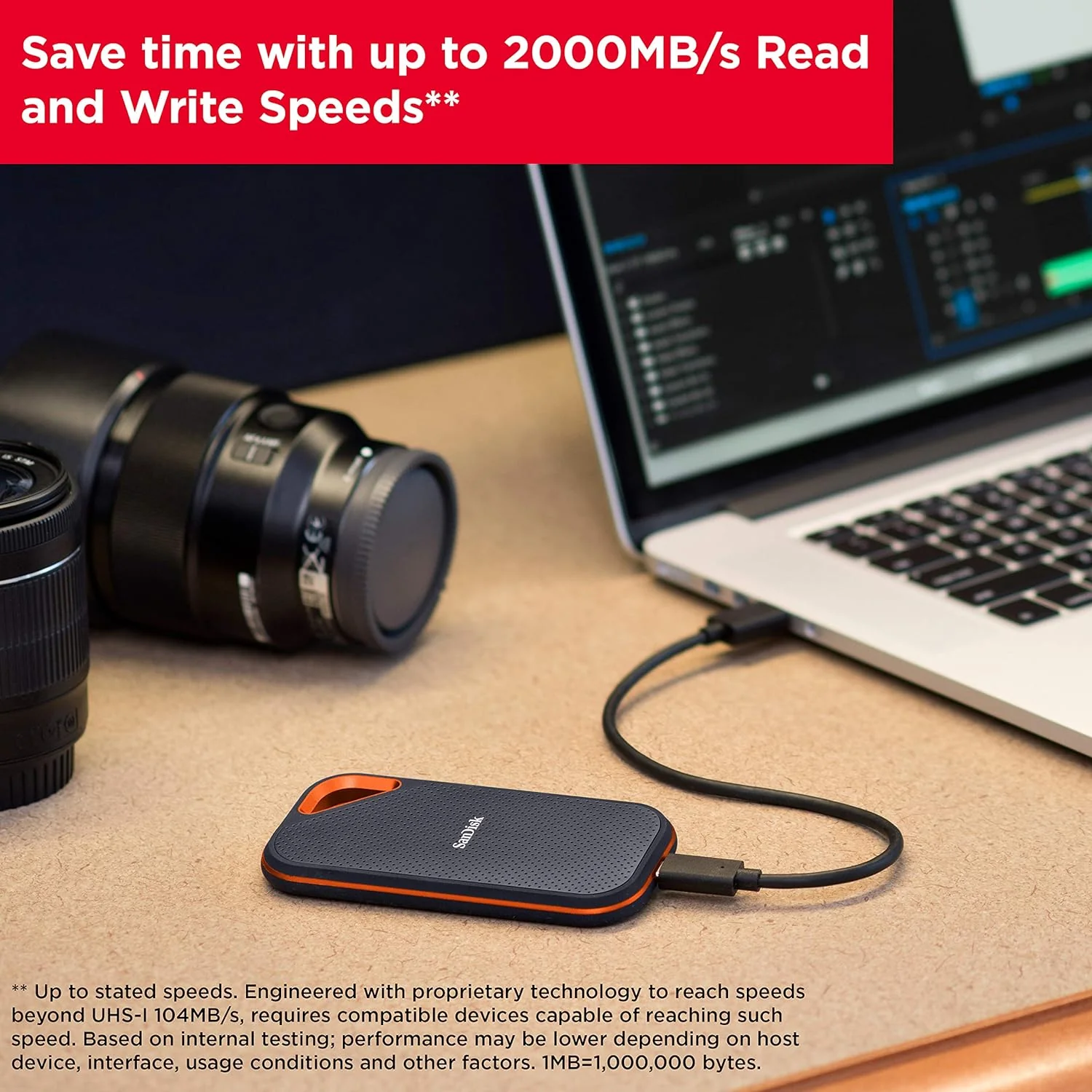 SanDisk Extreme PRO Portable SSD USB-C, Solid State Drive up to 2000MB/s for Fast Storage and Backup - Image 4