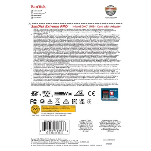 SanDisk Extreme PRO microSDXC UHS-I Memory Card with SD Adapter – U3, A2, C10, 4K UHD - Image 5